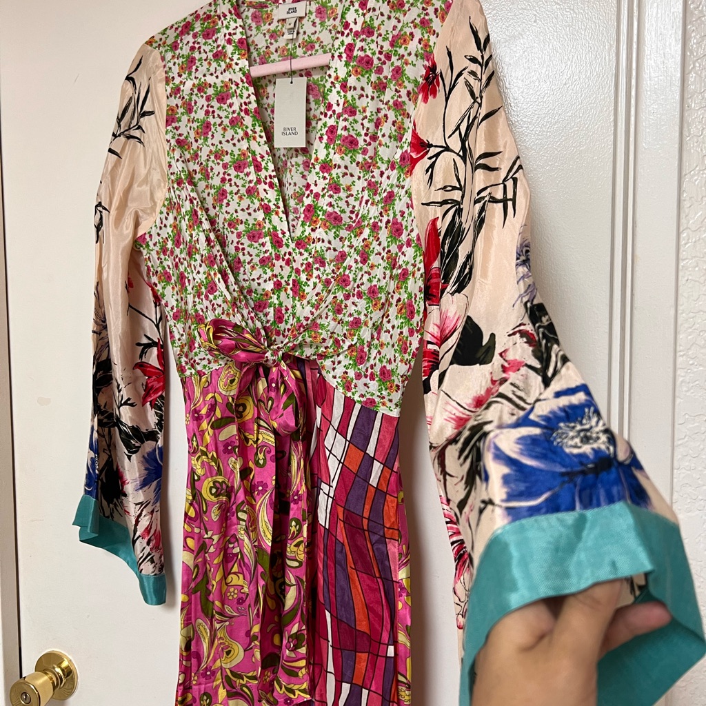River Island Pink Floral Mini Dress River Island Brand